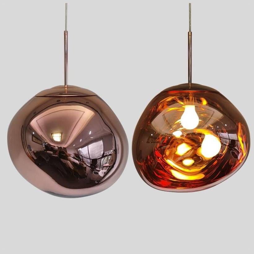 Mirrored Globe Pendant Light in PVC, 15-50cm, Adjustable Drop