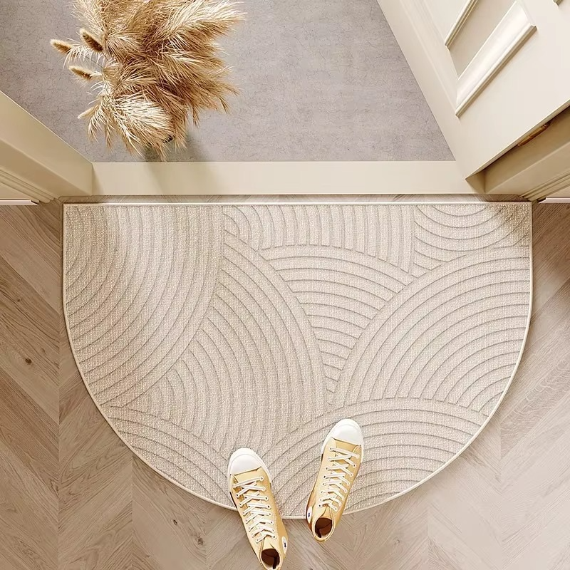 Half-Round Striped Doormat, Non-Slip, Two Sizes