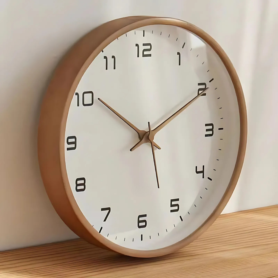 Wooden Wall Clock with Silent Quartz Movement, 25 or 30cm