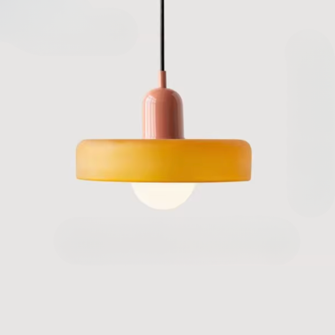Two-Tone Glass Pendant Light, Bauhaus Style, 12 Colourways