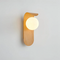 Wood-Effect Globe LED Wall Light, 25cm, Three Light Settings
