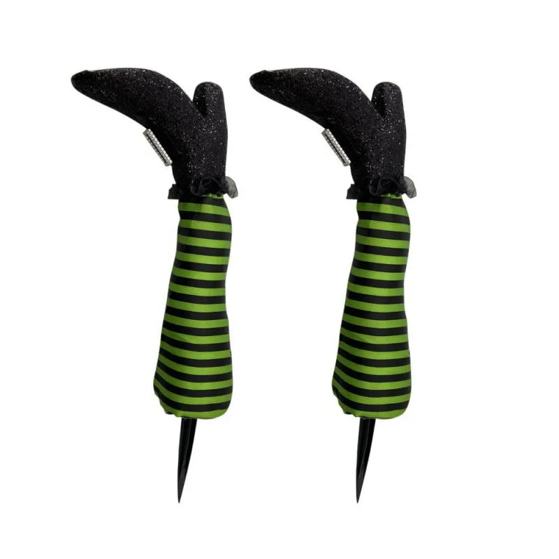 Halloween Witch Legs Garden Decoration with Striped Socks