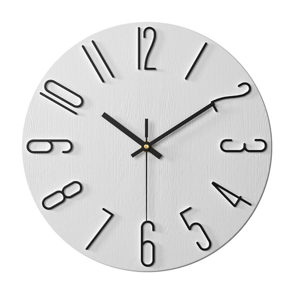 Silent 30cm Wall Clock, Modern Minimalist Quartz Design