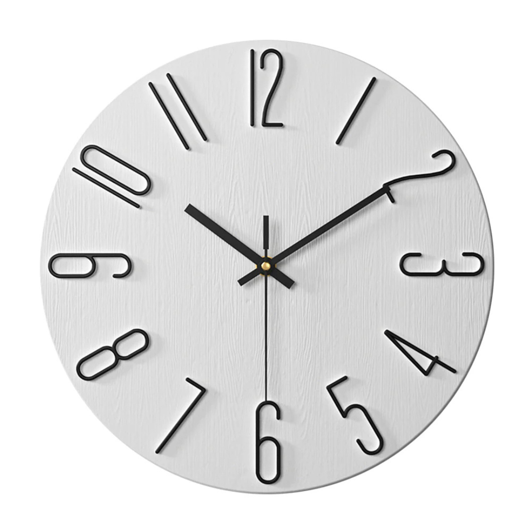 Silent 30cm Wall Clock, Modern Minimalist Quartz Design