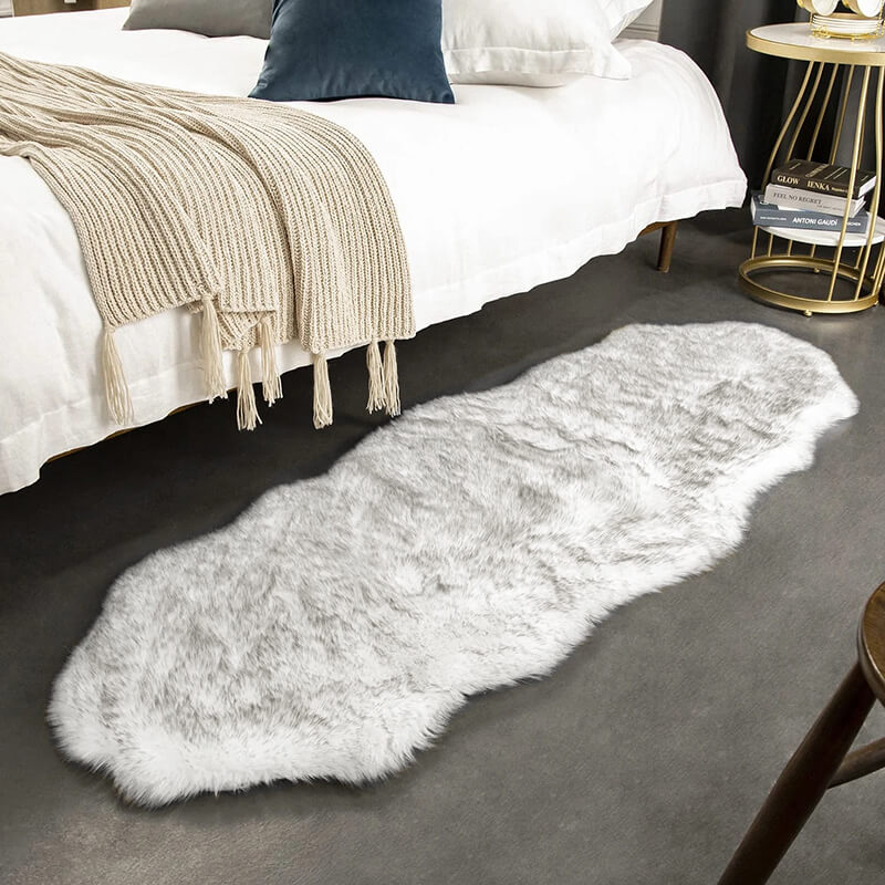 Long Pile Faux Fur Rug with Non-Slip Backing, Five Sizes