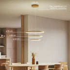 Dimmable LED Ring Chandelier 70/55/40cm with Remote, Aluminium