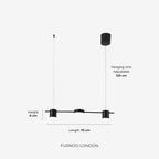Linear LED Pendant Light with Acrylic Diffuser, Dimmable