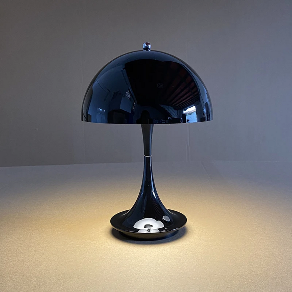Cordless Rechargeable LED Table Lamp in Metal and Glass