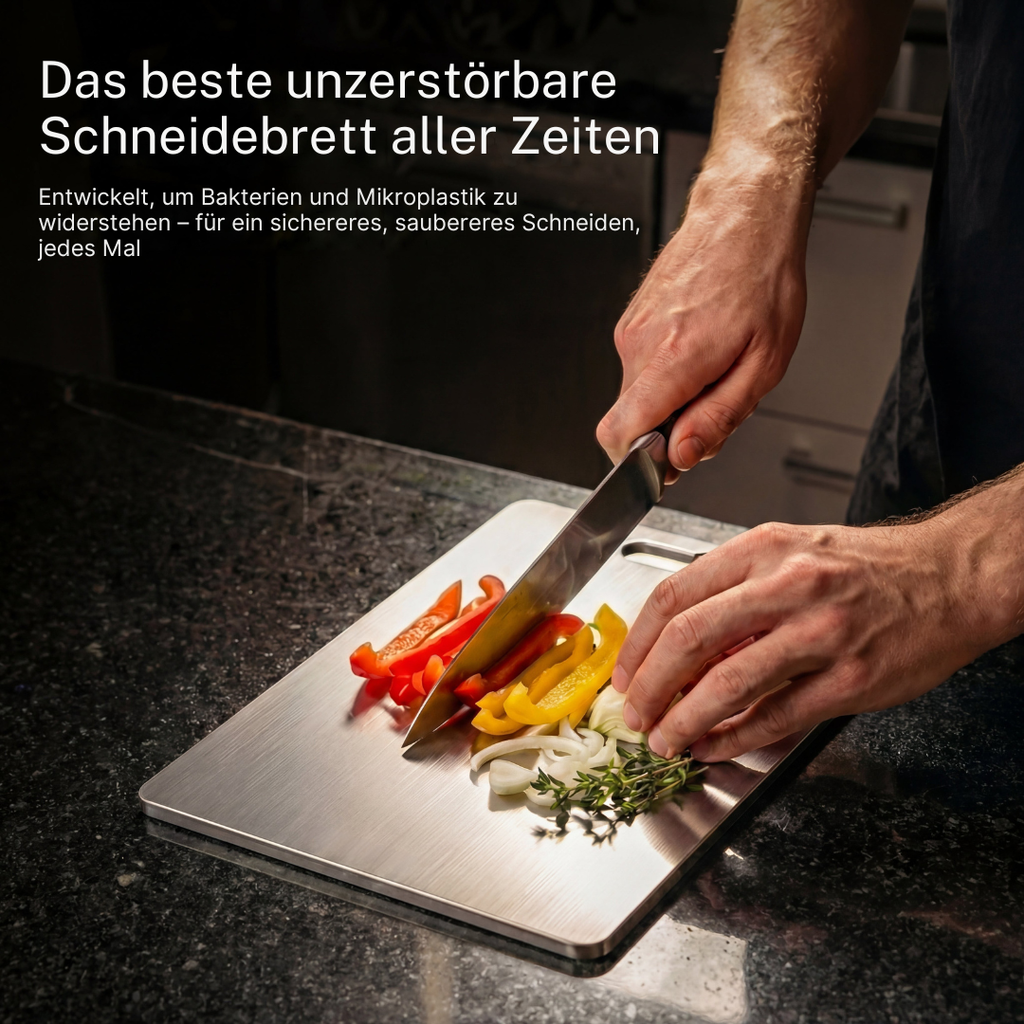 Titanium-Finish Chopping Board with Smooth Surface, 34 x 23cm
