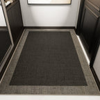 Jute Doormat with Contrast Woven Border, Non-Slip Backing