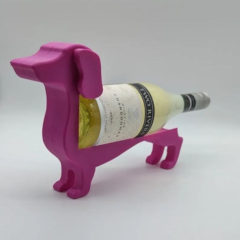 Dachshund Wine Bottle Holder in Resin, Six Colours