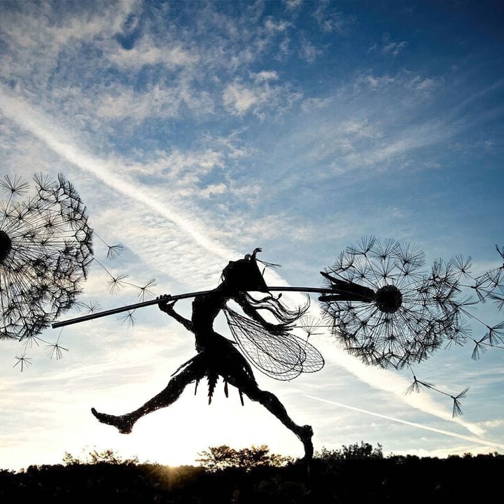 Stainless Steel Dandelion Garden Stake, 68 or 82 cm