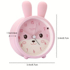 Silent Children's Alarm Clock with Night Light, Rabbit Design