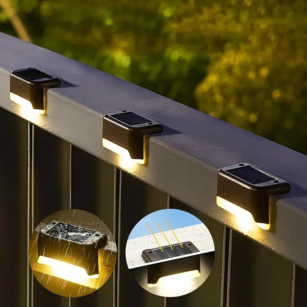 Solar Outdoor Wall Lights with Motion Sensor, IP65, Set of 4