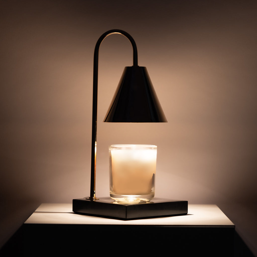 Marble-Effect Candle Warmer Lamp, Flameless Wax Melting