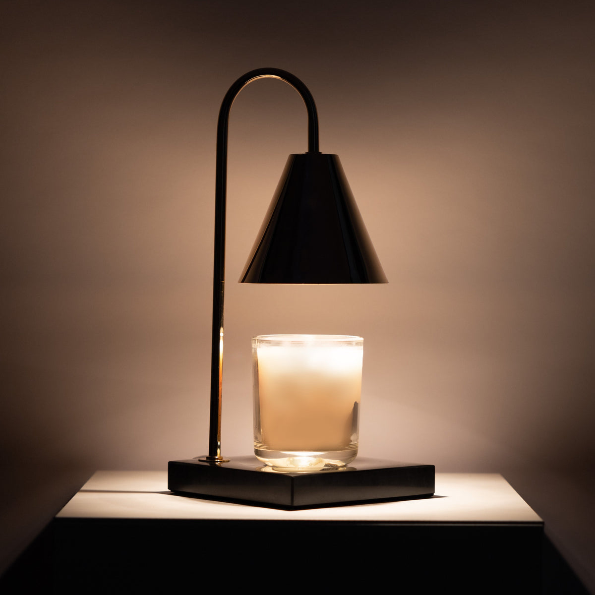 Marble-Effect Candle Warmer Lamp, Flameless Wax Melting