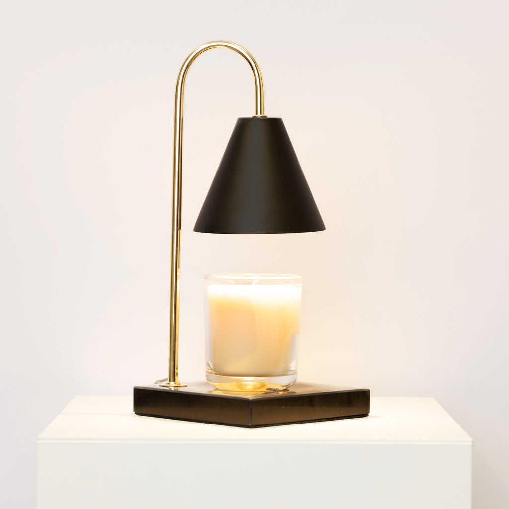Marble-Effect Candle Warmer Lamp, Flameless Wax Melting