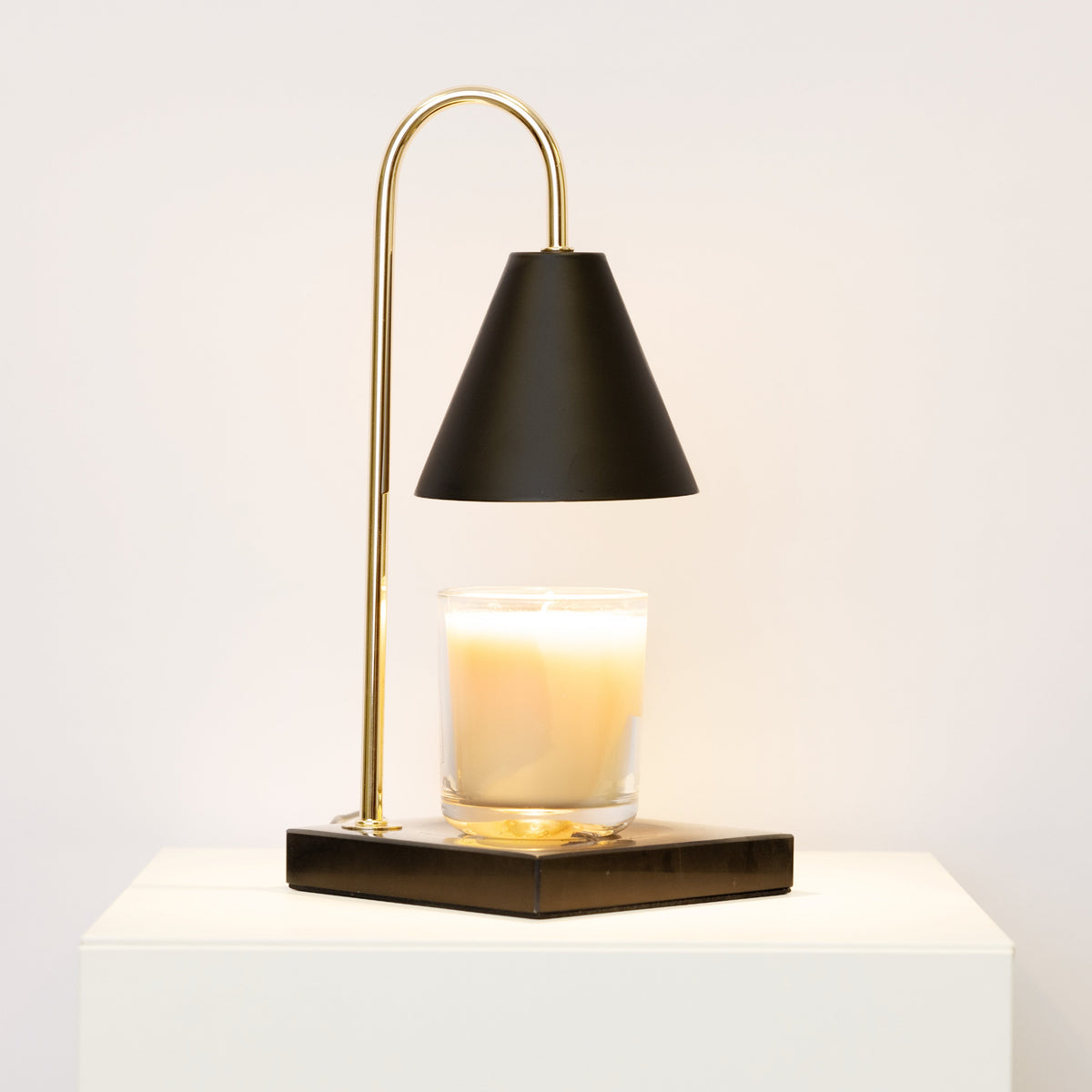 Marble-Effect Candle Warmer Lamp, Flameless Wax Melting