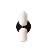 Twin Glass Shade Wall Light, E27, Six Colours, Plug-In or Wired