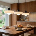 3-Light Bauhaus Pendant Light with Coloured Glass Shades, G9