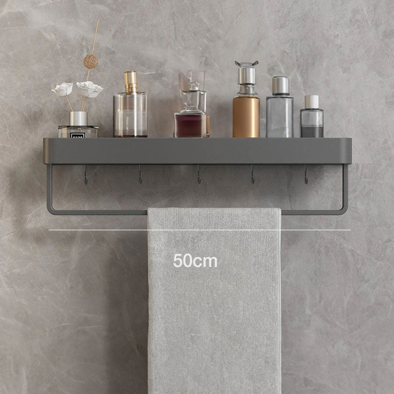 Bathroom Wall Shelf with Towel Rail, 30 to 60 cm