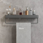 Bathroom Wall Shelf with Towel Rail, 30 to 60 cm