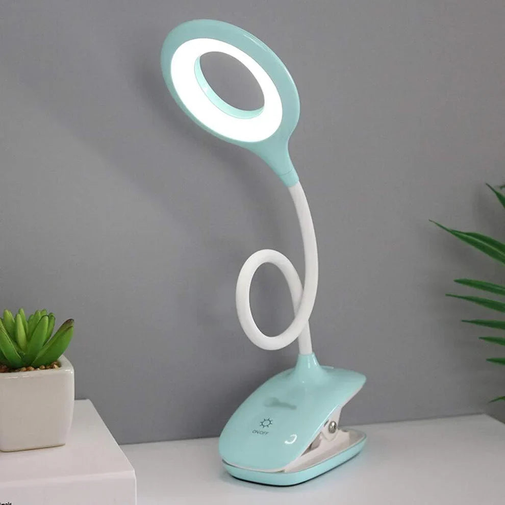 Clip On LED Reading Light with 45 cm Gooseneck, USB Rechargeable