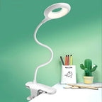 Clip On LED Reading Light with 45 cm Gooseneck, USB Rechargeable