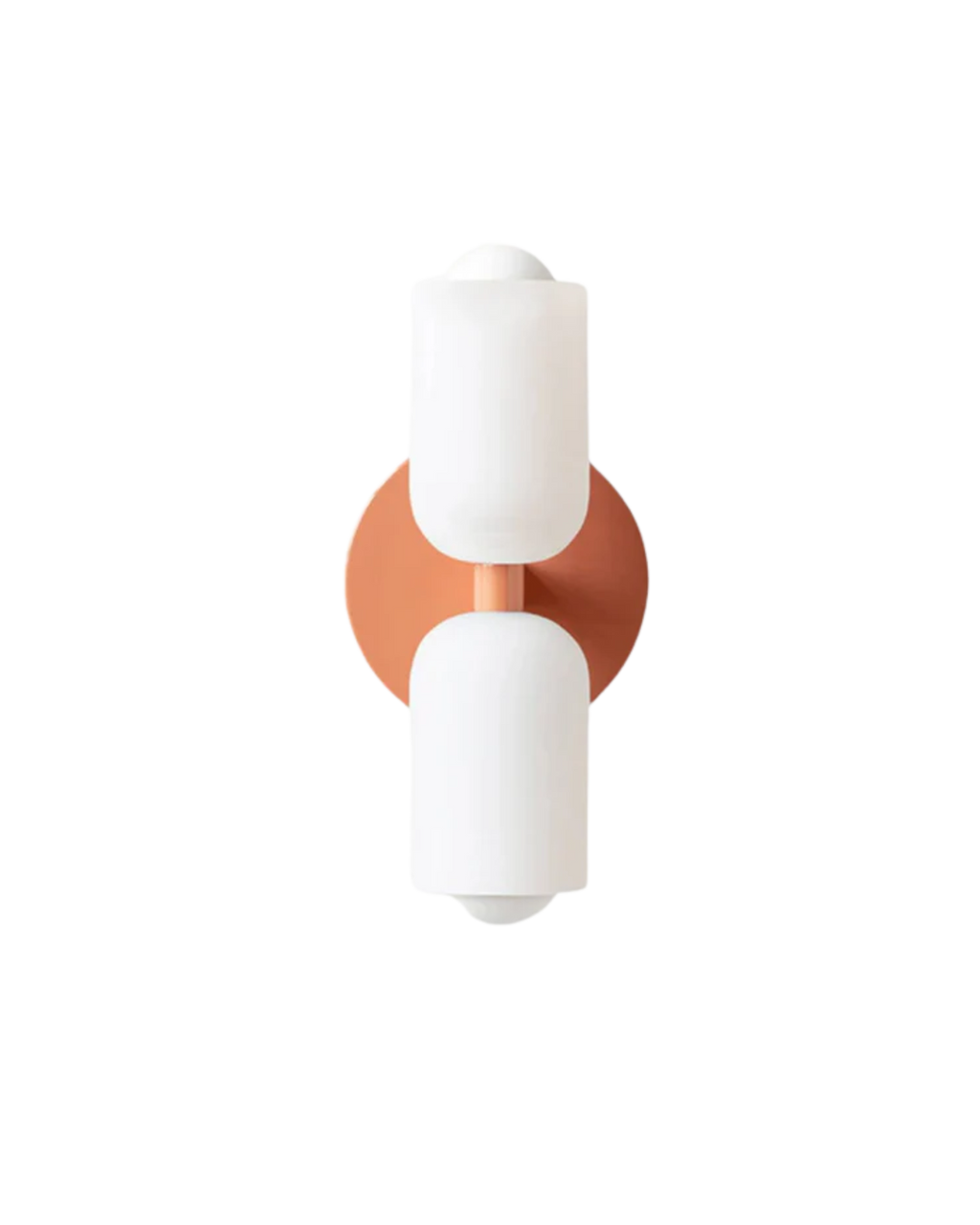 Twin Glass Shade Wall Light, E27, Six Colours, Plug-In or Wired
