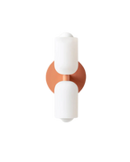 Twin Glass Shade Wall Light, E27, Six Colours, Plug-In or Wired