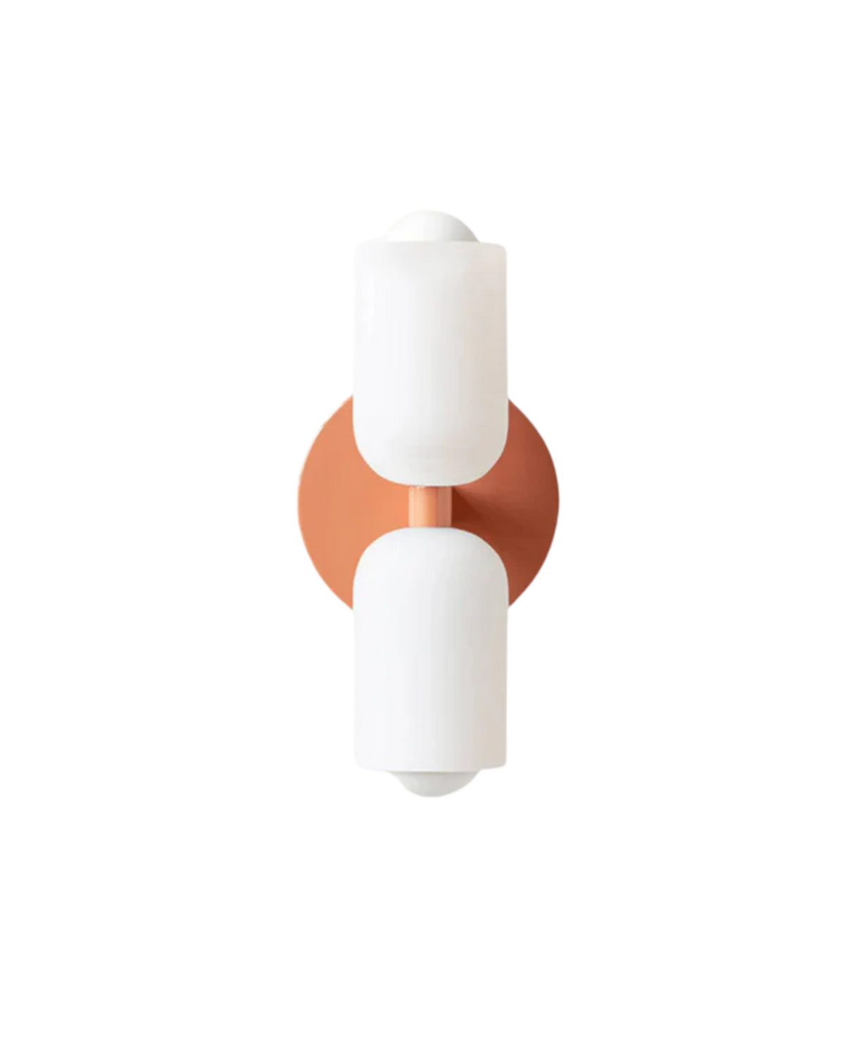 Twin Glass Shade Wall Light, E27, Six Colours, Plug-In or Wired