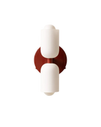 Twin Glass Shade Wall Light, E27, Six Colours, Plug-In or Wired