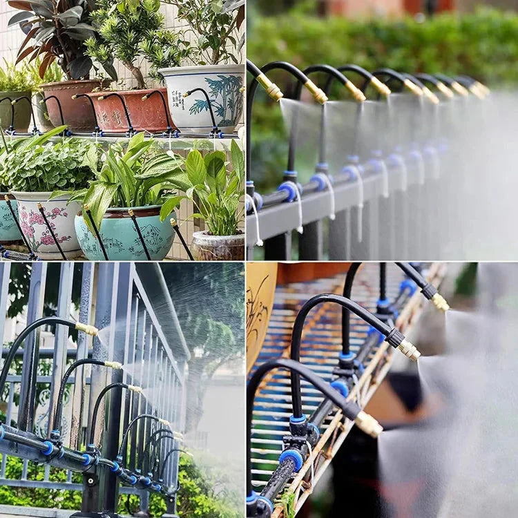 20m Garden Misting System with 20 Adjustable Copper Nozzles