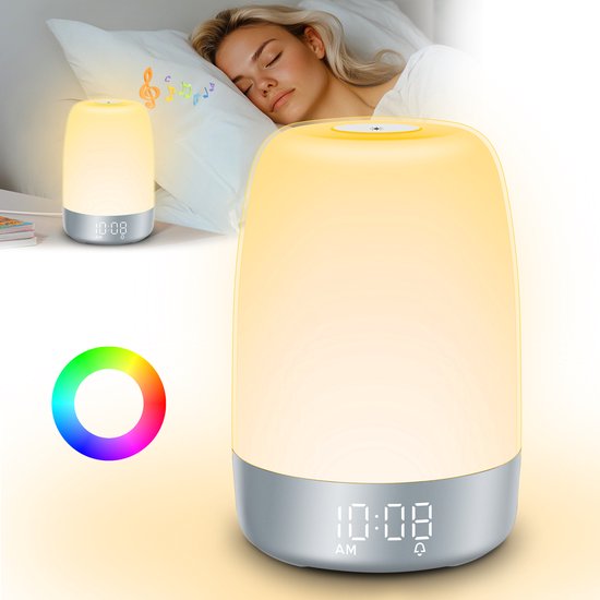 Sunrise Wake-Up Light Alarm Clock with Nature Sounds, USB-C