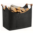 Felt Log Basket 55L with Wooden Handles, Foldable