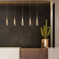 Crystal Glass Pendant Chandelier in Gold, 1, 3 or 5 Lights
