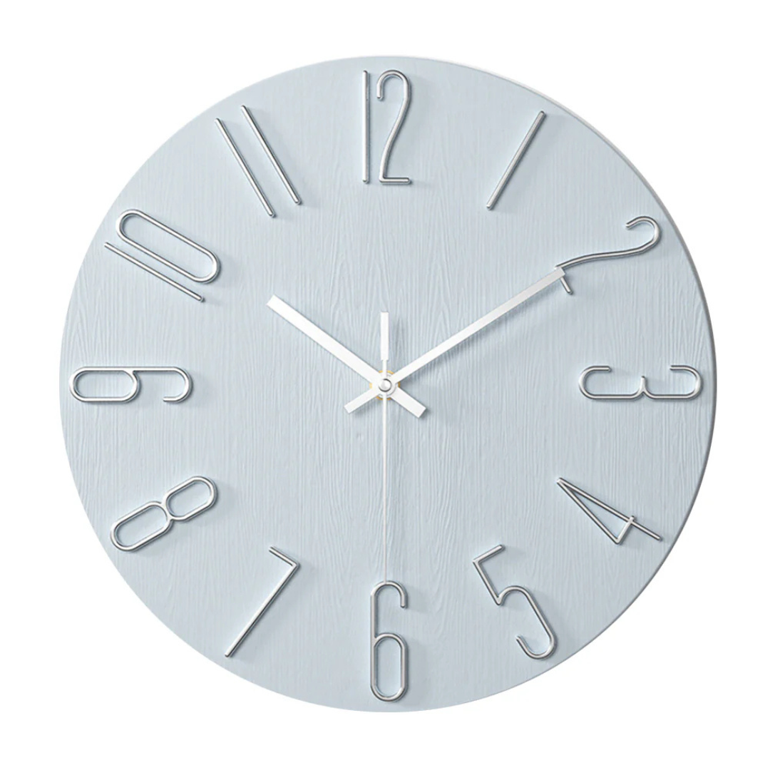Silent Quartz Wall Clock, 30 cm, Minimalist Design