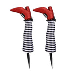 Halloween Witch Legs Garden Decoration with Striped Socks