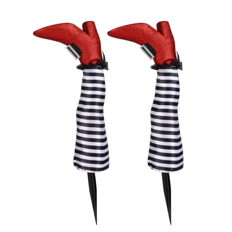 Halloween Witch Legs Garden Decoration with Striped Socks
