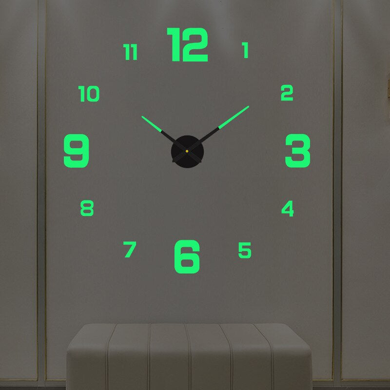 Large 3D Silent Wall Clock, Modern XXL Numerals