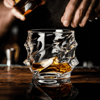 Japanese Crystal Whisky Glass with Wave Texture, Gift Boxed