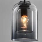 Double Glass Globe Pendant Light, Clear Glass, Nordic Style