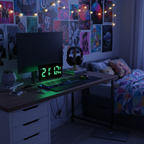 Digital LED Alarm Clock with Curved Display and Night Mode