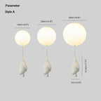 Kids Bear and Balloon Pendant Light with Warm LED