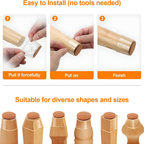 Silicone Chair Leg Protectors with Felt Base, 25-30mm, Clear