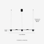Linear LED Pendant Light with Acrylic Diffuser, Dimmable