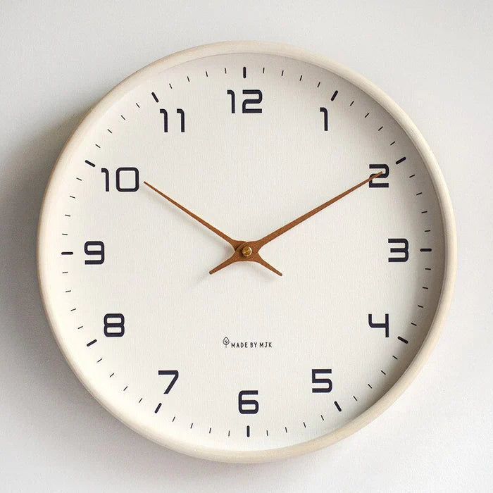 Round Wooden Wall Clock, Silent Quartz Movement, 25 or 30 cm