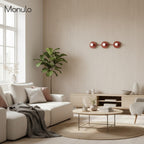3-Light Wall Light with Spherical Glass Shades, Nine Colours