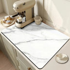 Absorbent Dish Drying Mat, Marble-Effect, Heat Resistant