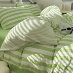 Striped Duvet Cover Set with Fitted Sheet, Four Bed Sizes